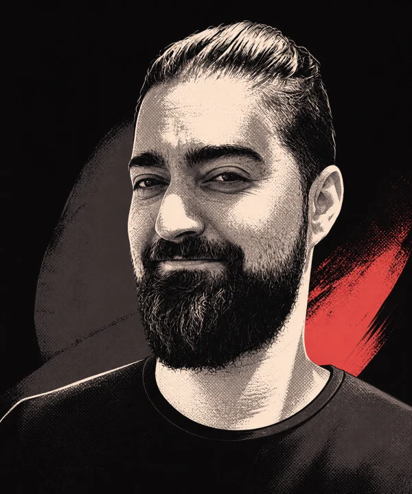 Stylized portrait of Emanuel Comsa